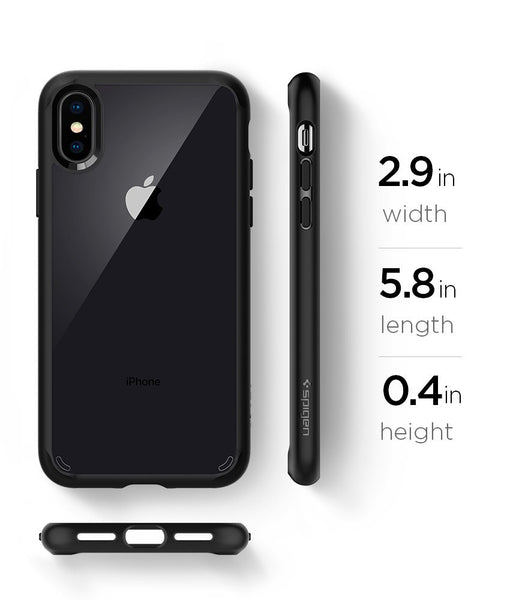 Spigen Ultra Hybrid iPhone X Case with Air Cushion Technology and Hybrid Drop Protection for Apple iPhone X (2017) - Matte Black