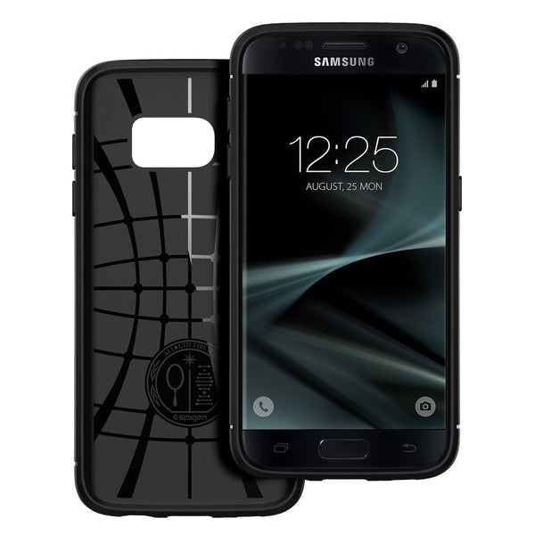 Spigen Rugged Armor Samsung Galaxy S7 Case with Resilient Shock Absorption and Carbon Fiber Design for Samsung Galaxy S7 2016 - Black