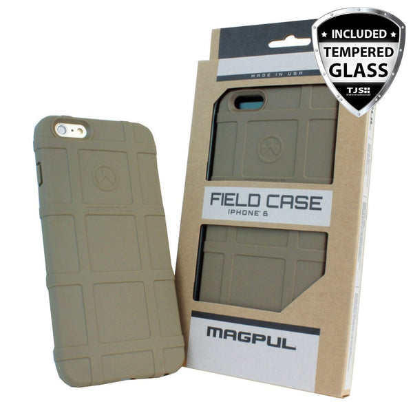 iPhone 6/6S 4.7" Case, Magpul [Field] Polymer Case Cover MAG484 Retail Packaging for Apple iPhone 6/6S 4.7" + TJS Tempered Glass Screen Protector (Flat Dark Earth)