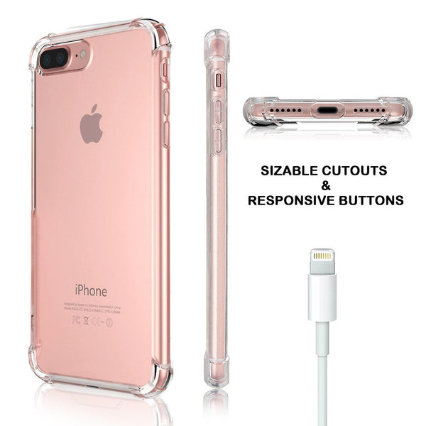iPhone 7 Plus Case, iPhone 8 Plus Case, Matone Apple iPhone 7/8 Plus Crystal Clear Shock Absorption Technology Bumper Soft TPU Cover Case for iPhone 7 Plus (2016)/iPhone 8 Plus (2017) - Clear