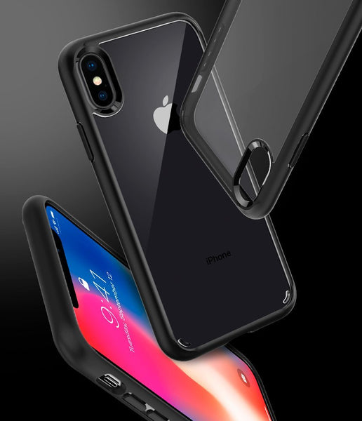 Spigen Ultra Hybrid iPhone X Case with Air Cushion Technology and Hybrid Drop Protection for Apple iPhone X (2017) - Matte Black