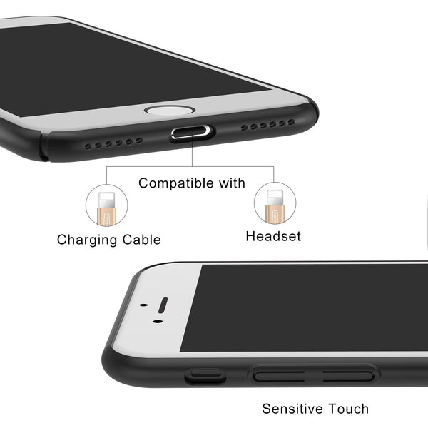 iPhone 7 Case, iPhone 8 Case, TORRAS Slim Fit Shell Hard Plastic Full Protective Anti-Scratch Resistant Cover Case for Apple iPhone 7 (2016) / iPhone 8 (2017) -Space Black