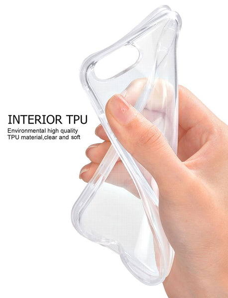 iPhone 8 Plus Case, iPhone 7 Plus Case, Ansiwee Shockproof Armor iPhone 7 Plus Protective Defender Impact Resistant Slim Fit Rubber Bumper Case Cover for Apple iPhone 7/8 Plus 5.5 inch (Rose Gold)