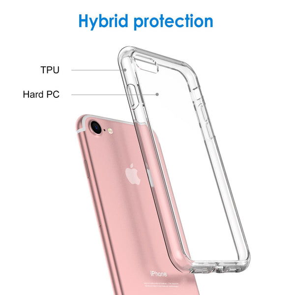 JETech iPhone 8 iPhone 7 Case Shock-Absorption Bumper Cover Anti-Scratch Clear Back (HD Clear)