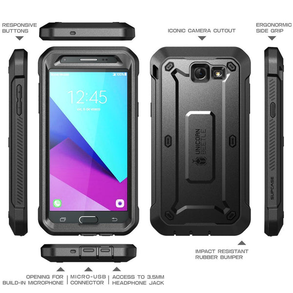 Samsung Galaxy J7 2017 Case, SUPCASE Unicorn Beetle Pro Series Full-body Rugged Holster Case with Built-in Screen Protector for Galaxy Halo/J7 2017/J7 V/J7 Sky Pro/J7 Perx/J7V 2017/J7 Prime (Black)