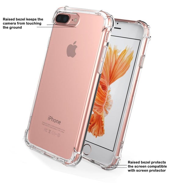 iPhone 7 Plus Case, iPhone 8 Plus Case, Matone Apple iPhone 7/8 Plus Crystal Clear Shock Absorption Technology Bumper Soft TPU Cover Case for iPhone 7 Plus (2016)/iPhone 8 Plus (2017) - Clear