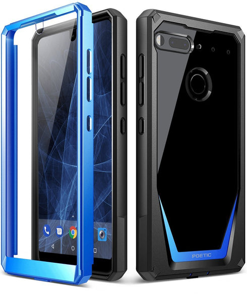 Essential Phone PH-1 Case, Poetic Guardian [REVISED VERSION] [Scratch Resistant] [360 Degree Protection] Full-Body Rugged Clear Bumper Case with Built-in-Screen Protector for Essential PH-1 Blue