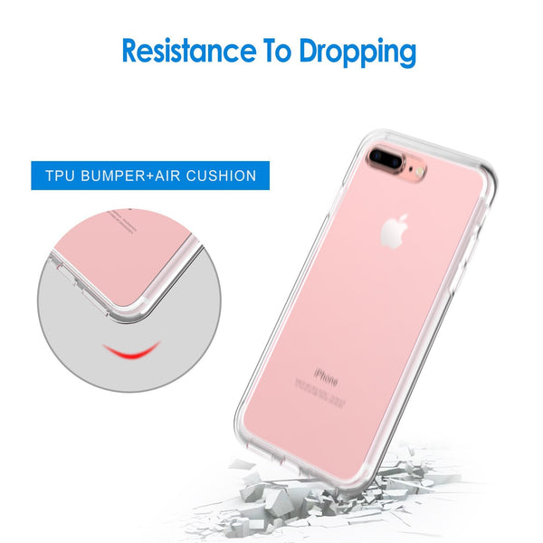 JETech Apple iPhone 8 Plus iPhone 7 Plus Case 5.5" Shock-Absorption Cover Bumper Anti-Scratch Clear Back (HD Clear)