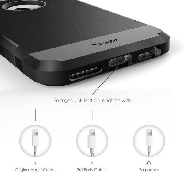 iPhone 6 Case iPhone 6s Case Anti-Scratch Shockproof Protective Case (Black)