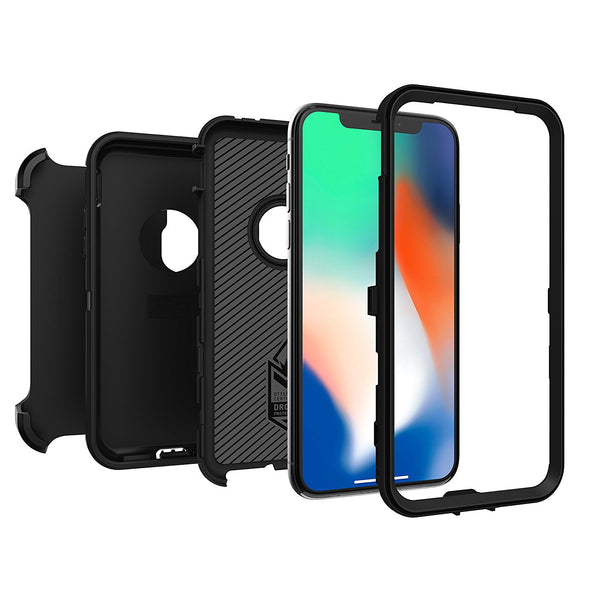 OtterBox DEFENDER SERIES Case for iPhone X (ONLY) - Retail Packaging - BLACK