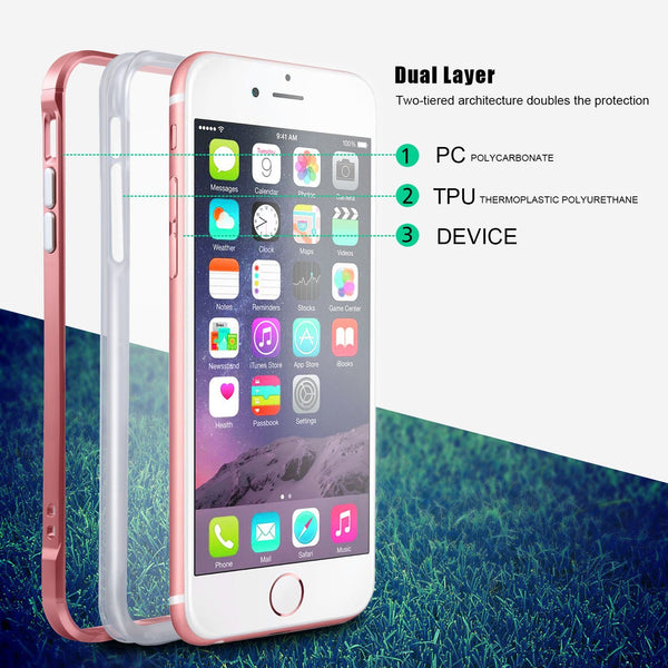 iPhone 8 Plus Case, iPhone 7 Plus Case, Ansiwee Shockproof Armor iPhone 7 Plus Protective Defender Impact Resistant Slim Fit Rubber Bumper Case Cover for Apple iPhone 7/8 Plus 5.5 inch (Rose Gold)