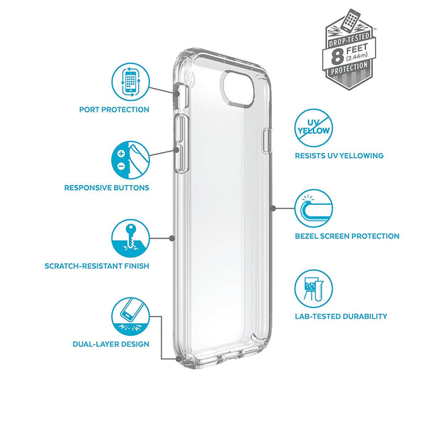 Speck Presidio Clear Case - iPhone 7 Case, iPhone 6S Case, iPhone 6 Case - Patented Slim Protective Case