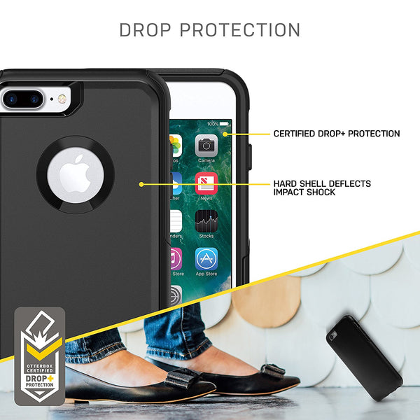 OtterBox COMMUTER SERIES Case for iPhone 8 Plus & iPhone 7 Plus (ONLY) - Frustration Free Packaging - BLACK